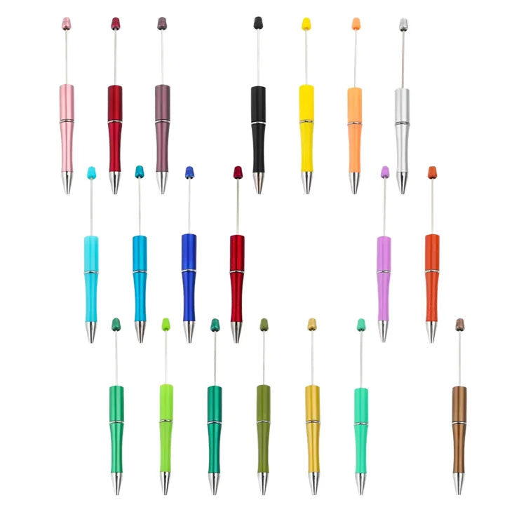 Direct Factory Sale DIY Creative Multicolor Plastic Bead Pen Student-friendly Ballpoint for Promotions Made of Durable Metal