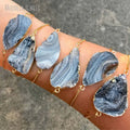 BM11261 Natural Gemstone Solar Agate Galaxy Quartz Free Form Adjustable Chain Bracelet Gold Plated Boho Chic Jewelry for Her