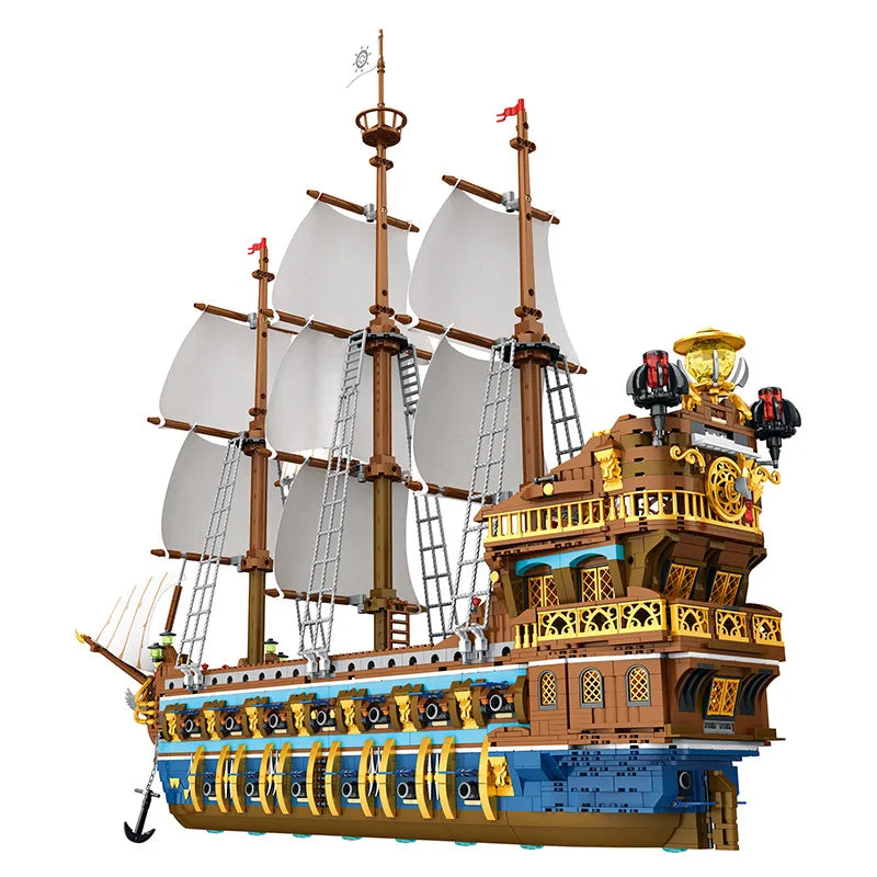Reobrix66011 Small Particle Building Blocks Educational Toy Royal Battleship Sunshine Plastic Model Royal Battleship Plastic