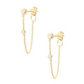 2021 Fashion Trend S925 Sterling Silver Ins Wind Diamond Tassel Chain Back Hanging Earrings
