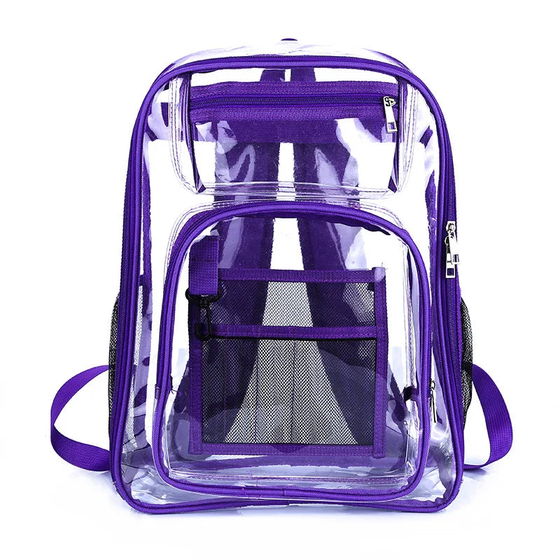 2025 Wholesale Stylish High School Student Clear Transparent PVC Waterproof Backpack School Bags Backpack