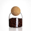 500ml 18oz Airtight Clear Glass Coffee Tea Beans Spice Salt Storage Container Food Storage Jar with Wood Lid Ball Cork