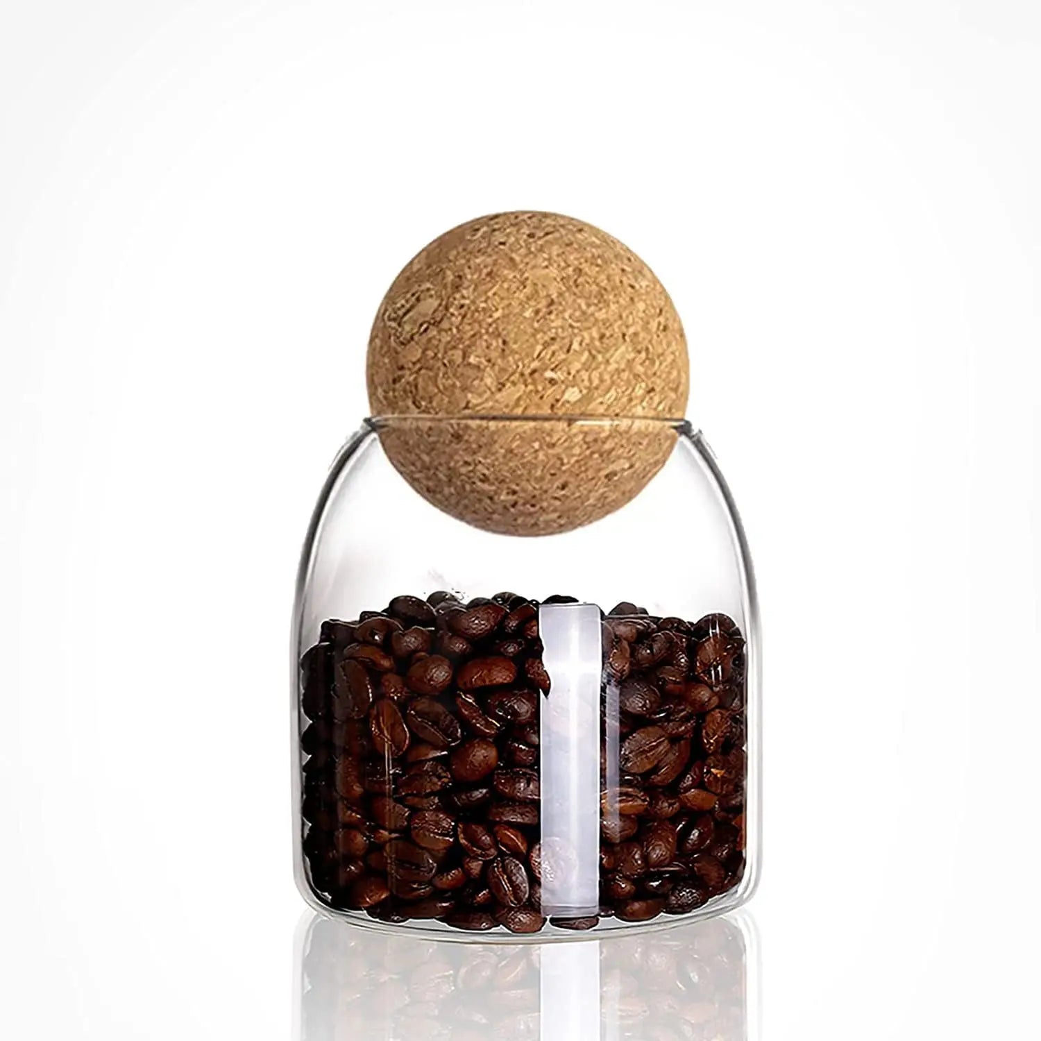 500ml 18oz Airtight Clear Glass Coffee Tea Beans Spice Salt Storage Container Food Storage Jar with Wood Lid Ball Cork