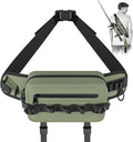 Waterproof Fishing Waist Pack Fishing Tackle Bag Fanny Pack Waist Bag with Adjustable Strap Fishing Rod Holder