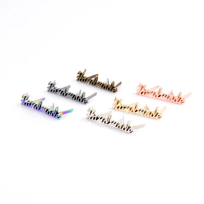 Ivoduff Metal 35mm Handmade Letter Clothing Garment Label Tag Metal Label for Handbag