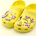 Custom Hot Sale Crystal Pink Girl Flower Shoe Charm Wholesale Pvc Clogs Sneakers Decoration Accessories Cute Shoe Charm Bulk