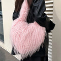 Korean Version of Fashion New Fur Bag love Shoulder Bag with Fringe Crossbody Bag for Women