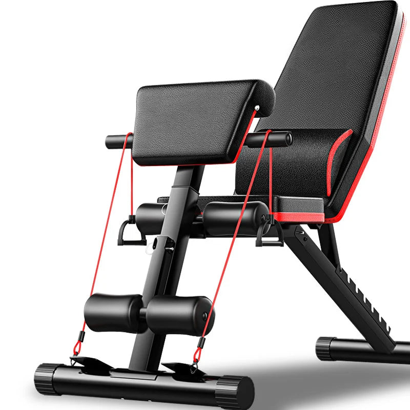 Fitness Gym Equipment Exercise Incline Adjustable Barbell Weight Bench With Pull Rope