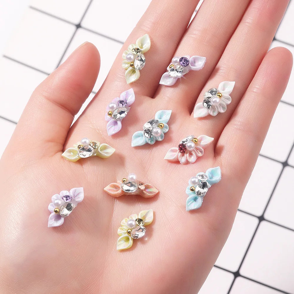 Kawaii Handmade Nail Art Resin Charms 3D Design Nail Acrylic Flowers for Nails