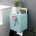 HelloWorld 2021 New Fashion Creative Simple Bathroom Wallpaper Towel Box Shelves Pumping Box Free Punch Paste Waterproof Rack