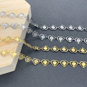 Stainless Steel Double love Chain Vacuum Gold Chain DIY Ornament Necklace Bracelet European and American Hop Fashion Decoration