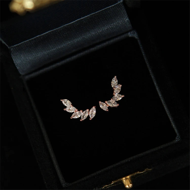 2025 Luxury Rose Gold Cz Earrings Sterling Silver Chunky Stud Earrings