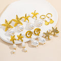 Jusnova Pearl Jewelry Tassel Earrings Summer Fashion Gold Plated Jewelry Stainless Steel Earrings