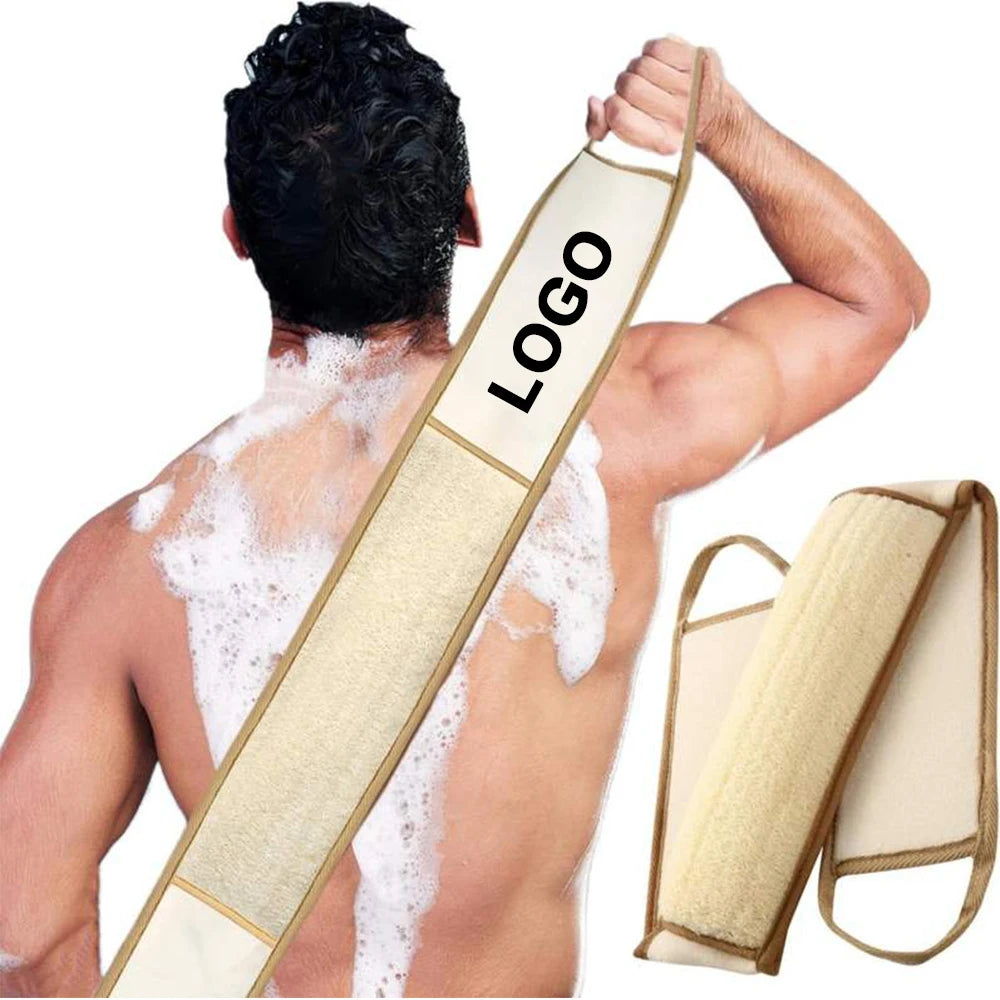 Custom Logo Back Scrubber Label Exfoliating Loofah Sponge Back Luffa Scrubber Exfoliating Sponge for Shower Bath Scrubber