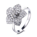 Sterling Silver 925 Wedding Flower Ring Full of  Jewelry