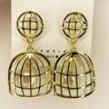 Exaggerated Personality Metal Birdcage Pendant Fashion Trendy Earrings Jewelry for Women Jewelry