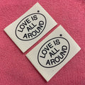Side Fold T-shirt Neck Organic Cotton Labelsilk Screen Printing Natural Cotton Canvas Label for Costume