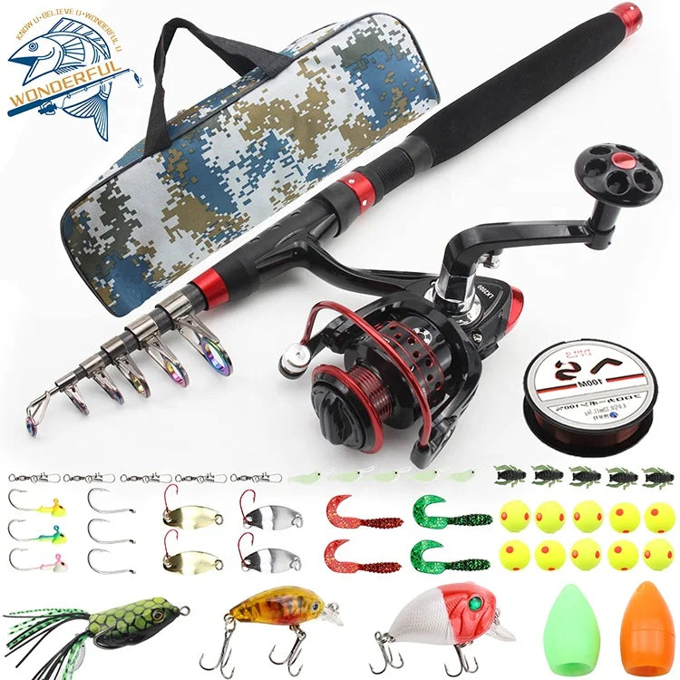 Wonderful Ultrashort Mini Glass Fiber Spinning Rod Reel Combo Medium Action Hard Power Freshwater Ice Fishing Bass Carp Marlin