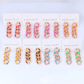 Trendy Jewelry UV Plated Macaron Color Acrylic Curb Chain Drop Earrings Square Link Chain Resin Stud Earrings for Summer Holiday