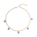 Ethnic 14K Gold Plated Oil Drop Devil Eye Beads Choker Necklace Unisex Enamel Evil Eyes Charm Necklace for Gift