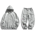 Men Tracksuit OEM Custom Contrast Stitching Casual Set Plush Patch Oversize Vintage Hip Hop Sportswear Breathable Winter