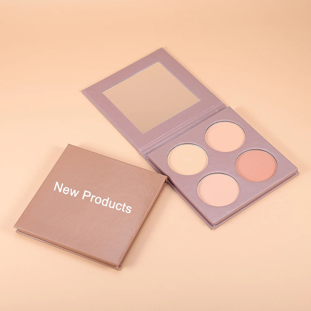 Private Label 4 Color Face Makeup Kit Contouring Highlight Bulsh Palette