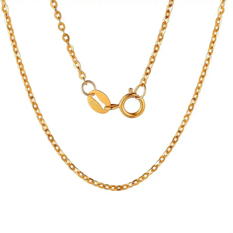 18k Real Gold Female Necklace Clavicle Chain Au750 Gold Link Chain All-match Style Factory Wholesale Fashion Necklaces
