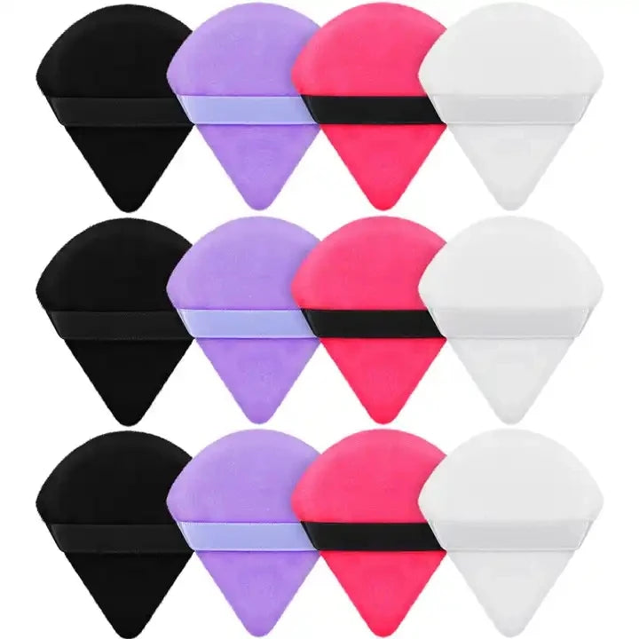 Black Gray Pink Flocking Velvet Soft Washable Cosmetic Puff