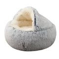 Ultra Plush Round Pet Cat Bed Luxury Soft Semi-Enclosed Hoddie Dog Cave Bed Washable Waterproof Donut Cat Cave Bed