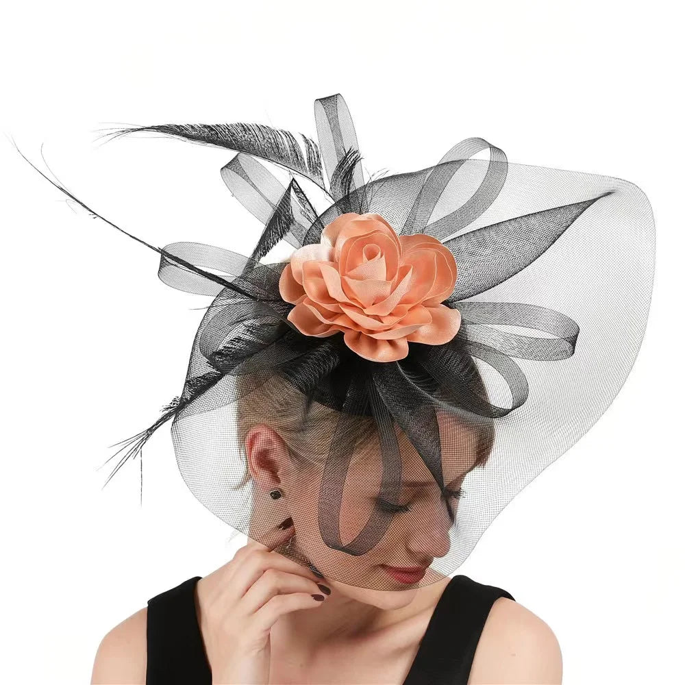 2023 New Fascinators FlowerNew Mesh Kentuchy Derby Tea Party Headwear Hairband for Women
