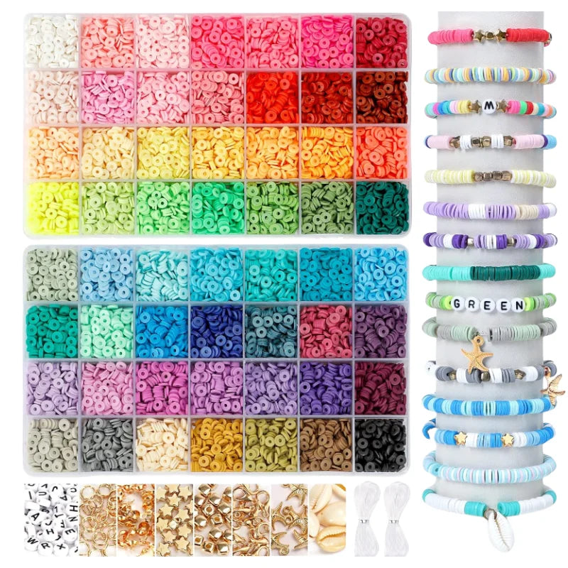 2024 Latest 56 Color 14420 Polymer Clay Hei Shi Flat Round Clay Handmade Kit DIY Jewelry Making Kit