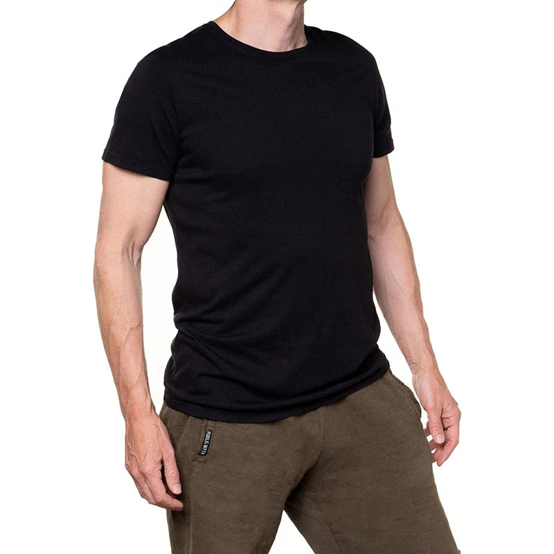Custom Men's Eco-Friendly Bamboo Viscose & 100% Cotton T-Shirt Breathable Anti-Pilling Crew Neck in White