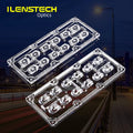 ILENS796 Asymmetric 50 Degree Beam Angle 2x6 LED Lens Array With Waterproof Gasket for Flood Light Street Light