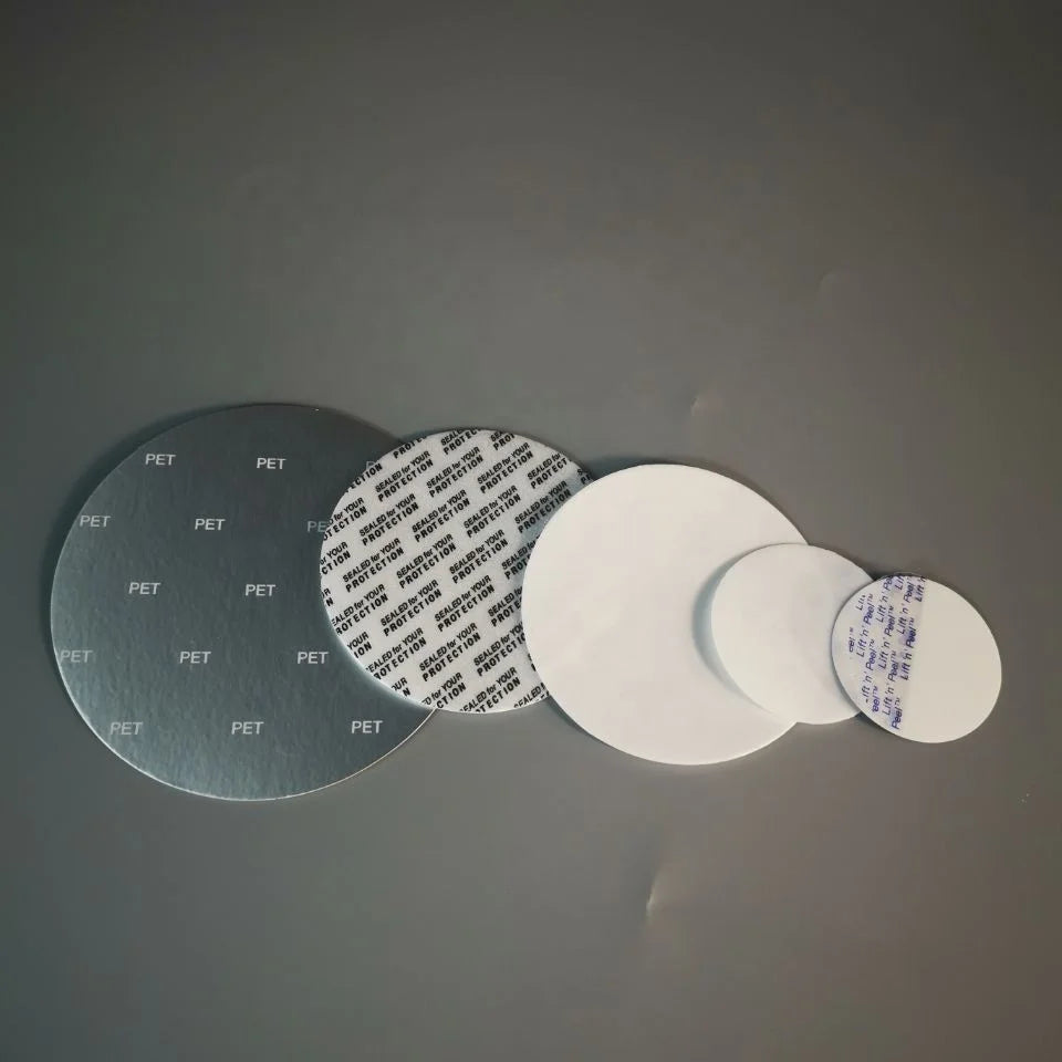 Custom Size Bottle Cap Seal Gasket Self Adhesive Pressure Sensitive Bottle Cap Aluminum Seal Liner/lid PE Foam Cap Liner