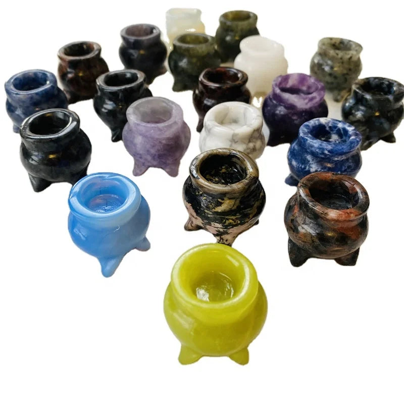 Wholesale Crystal Gemstone Tripod Carvings Natural Crystal Stone Hand Carved Tripod For Gift