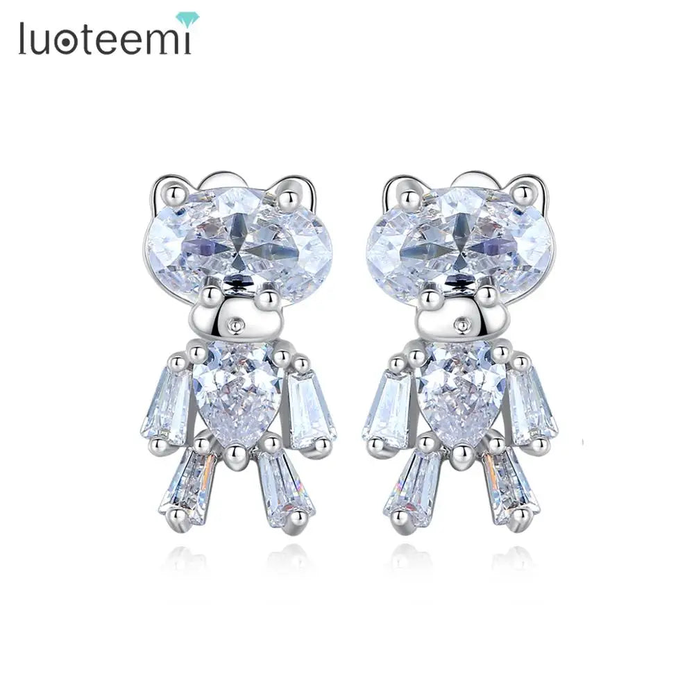 LUOTEEMI Mexico Fashion Bear Korean Style Earrings Wholesale Teemi Jewelry Factory Cute Girl Earring