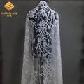 Embroidered Sequin Lace 3D Beaded Lace Fabric for Wedding Evening Dress White Bridal Fabric Embroidered Lace Tulle Fabric