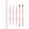 Nail Art Brushes Thin Fine Liner Striping Detail Gel Polish Nail Liner Brush Double-headed Kolinsky & Nylon 6 Pcs Jiangxi 20g