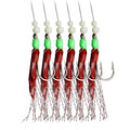 Japanese OUNA Red Skin Fish Luminous Pesca Sea Fishhooks Fishing Sabiki Rigs for Saltwater