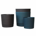 New Design Flower Pot Home Planting Straight Cylinder Round Flower Pot Plastic Round Garden Planter with Tray