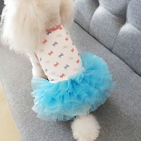 Luxury Modern High-End Spring/Summer Floral Pattern Dog Tutu Skirt Sundress Customizable Design Weddings Made Durable Polyester