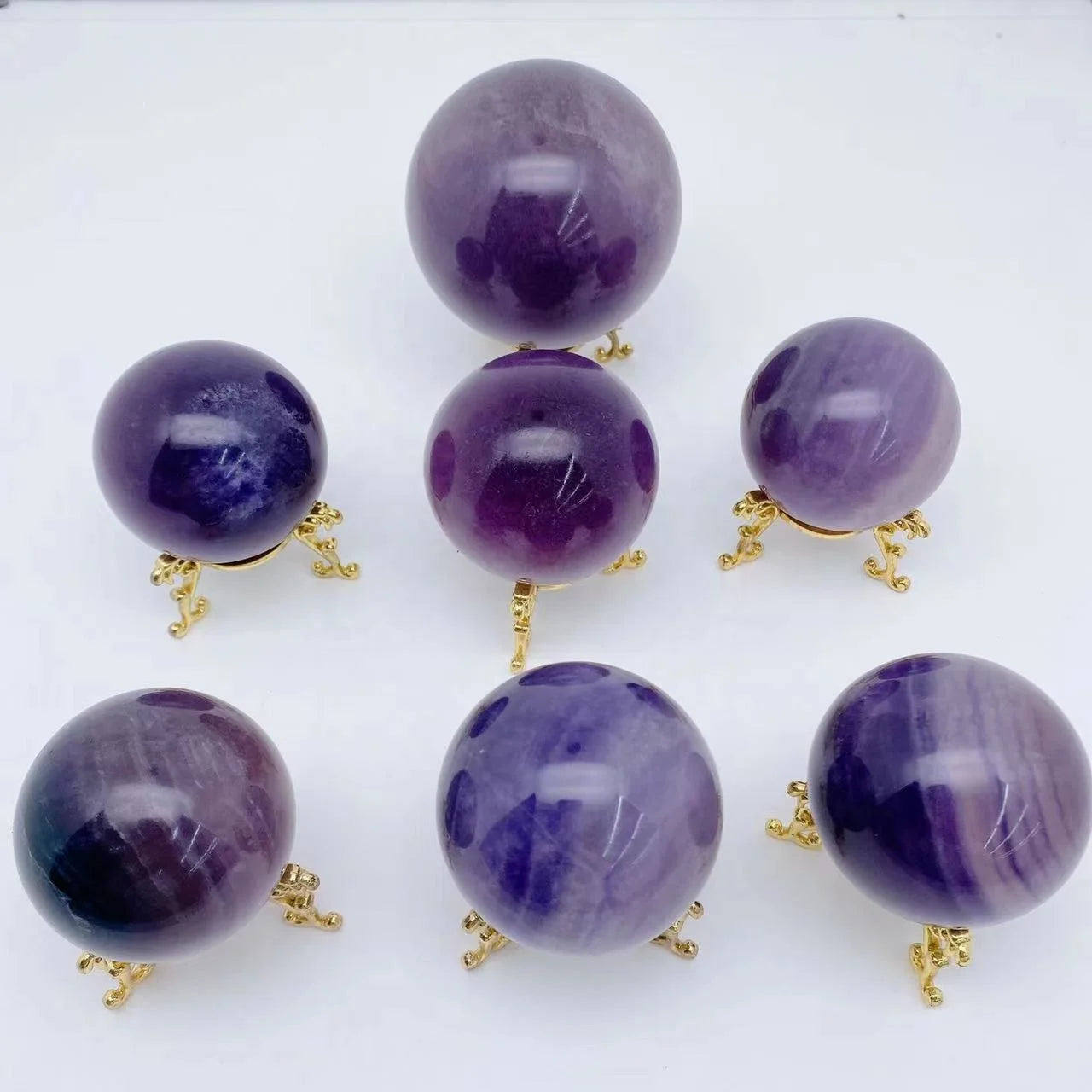 Factory Price Wholesale Natural Healing Crystal Purple Fluorite Quartz Spheres for Home Decoration