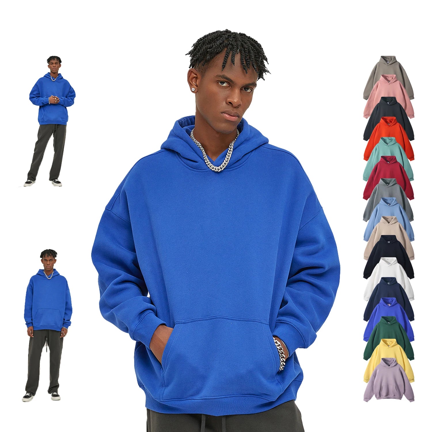 High Quality Custom Oversized Heavyweight Pullover Hoodie for Men Cotton and Polyester Essentials for Autumn Season