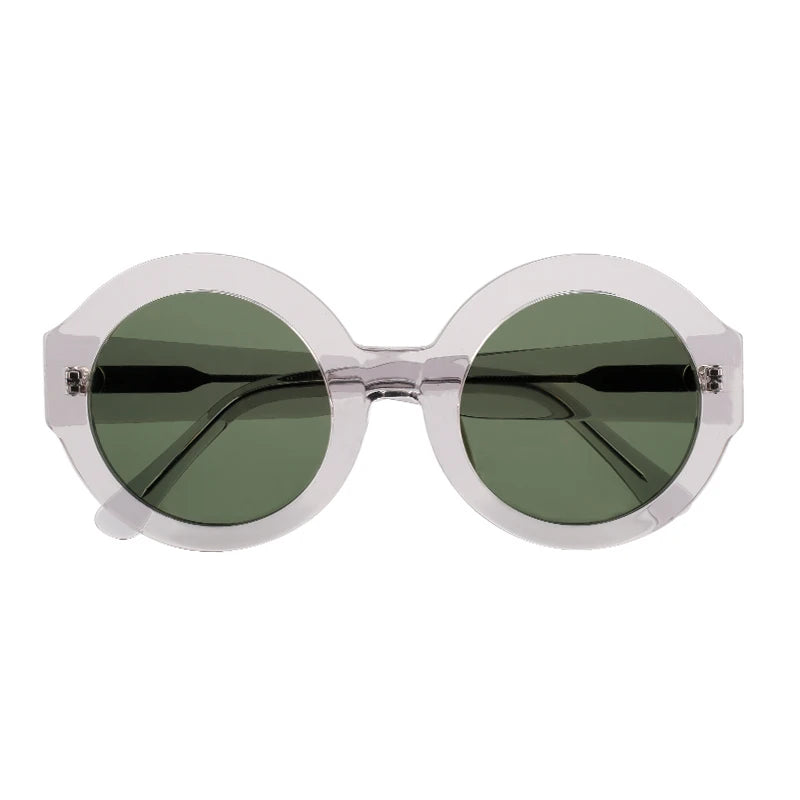 Fashion Round Shade Sun Glasses Women Transparent Clear Sunglasses Acetate
