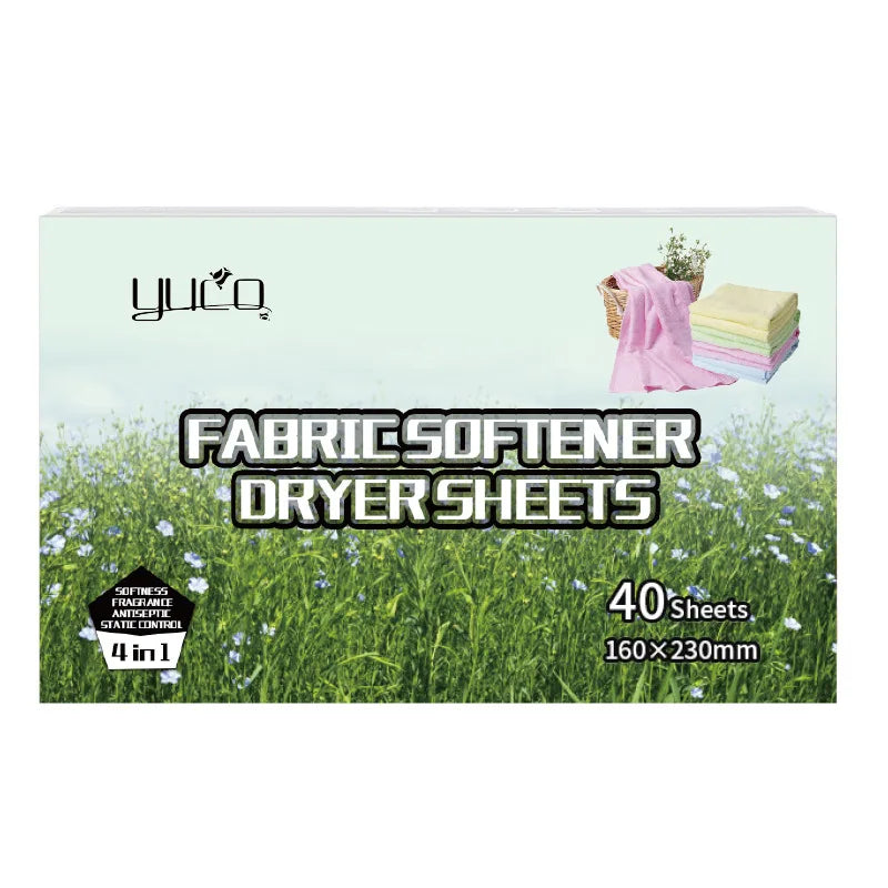 LOW MOQ Custom Logo Fragrance Laundry Softener Anti Static Fresh Linen Lavender Scent Laundry Fabric Softener Dryer Sheets