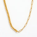 JOOLIM Ready to Ship High End 18k Gold Plated Stainless Steel Paper Pin Beads Mixed Chain Necklace Fashion Jewelry