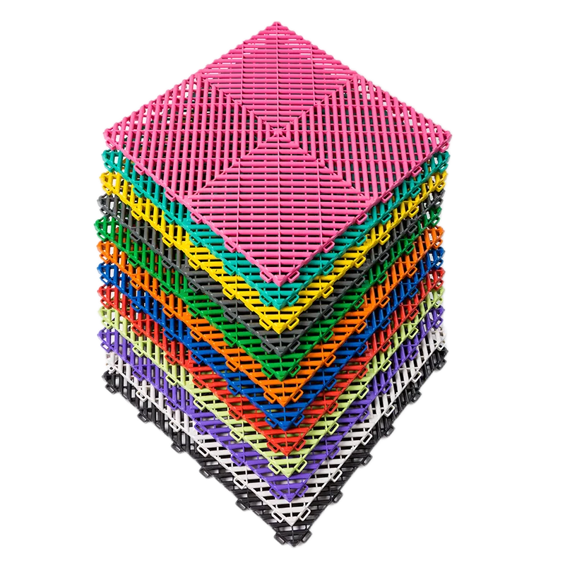 Low Price 24X24-Garage-Floor-Tiles Interlocking Plastic Vented Rubber Garage Floor Mat for Workshop Flooring