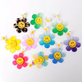 Japanese and Korean Popular Sunflower Resin Accessories Fashion Jewelry Leopard Print Charm Colorful Acrylic Flower Earrings for