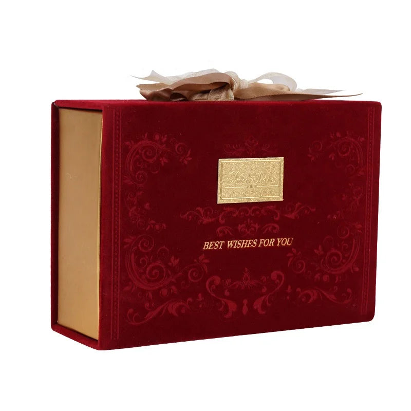 Christmas Gifts 2025 Gift Packaging Paper Box Caixa Surpresa Luxury Custom Velvet Hamper Gift Boxes Caja Sorpresa with Handle