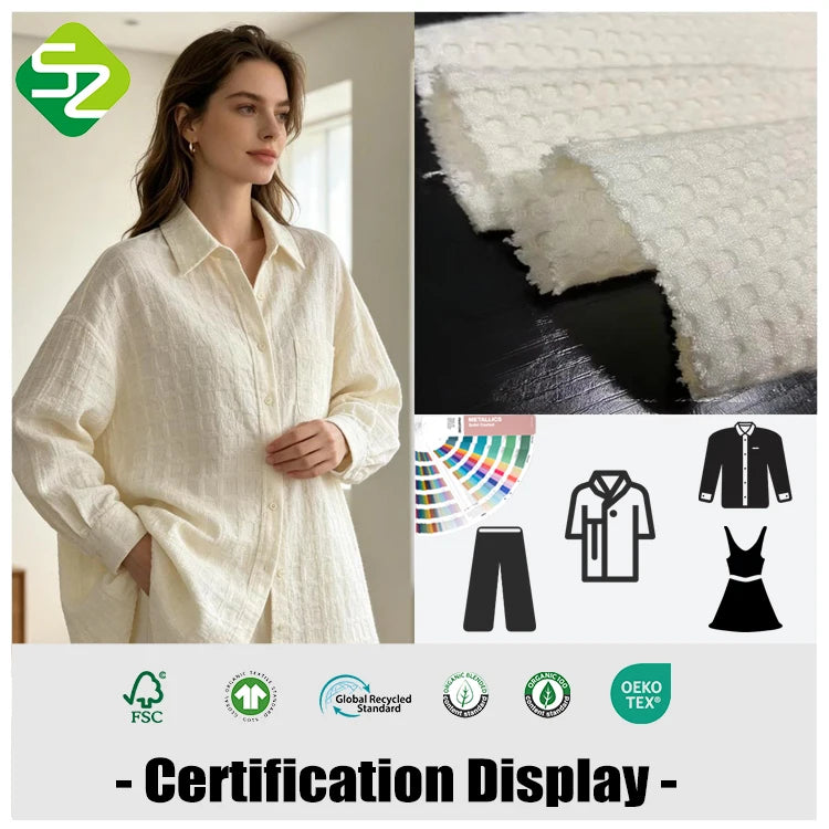 Eco-friendly Luxury Soft 100% Bamboo Waffle Fabric Woven OEKO-TEX Certified Anti-Bacteria UV Protection Home Textile